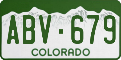 CO license plate ABV679
