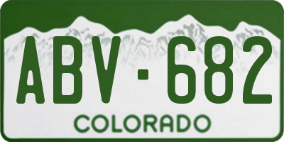 CO license plate ABV682