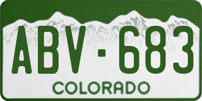 CO license plate ABV683