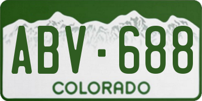 CO license plate ABV688