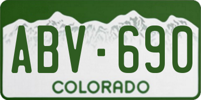 CO license plate ABV690