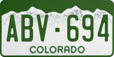 CO license plate ABV694