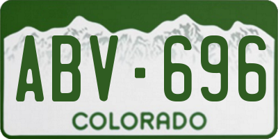 CO license plate ABV696