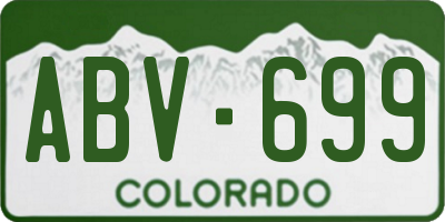 CO license plate ABV699