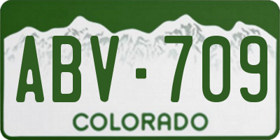 CO license plate ABV709