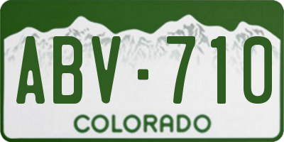 CO license plate ABV710