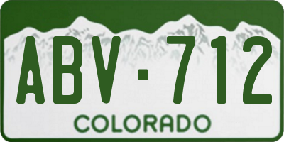 CO license plate ABV712