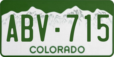 CO license plate ABV715