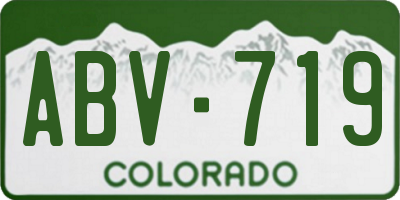CO license plate ABV719