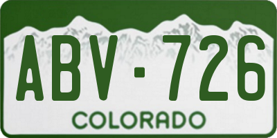 CO license plate ABV726