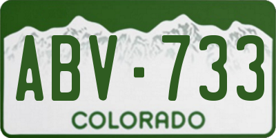 CO license plate ABV733