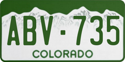 CO license plate ABV735