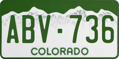 CO license plate ABV736
