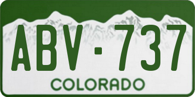 CO license plate ABV737