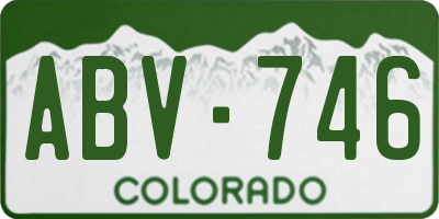 CO license plate ABV746