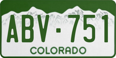 CO license plate ABV751