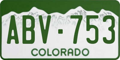 CO license plate ABV753