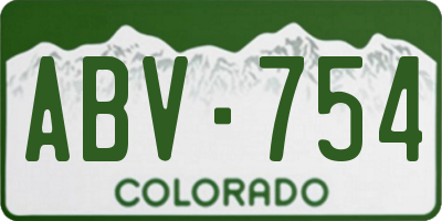 CO license plate ABV754