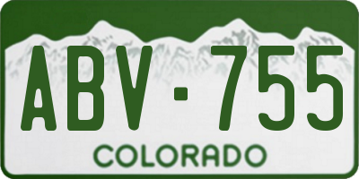 CO license plate ABV755