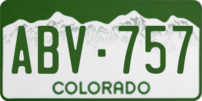 CO license plate ABV757