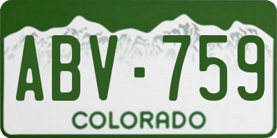 CO license plate ABV759