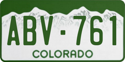 CO license plate ABV761
