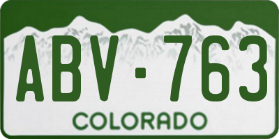 CO license plate ABV763