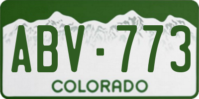 CO license plate ABV773