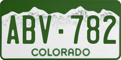 CO license plate ABV782