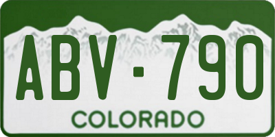 CO license plate ABV790