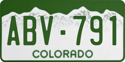 CO license plate ABV791