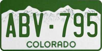 CO license plate ABV795