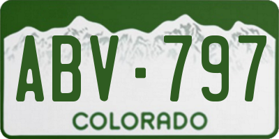 CO license plate ABV797