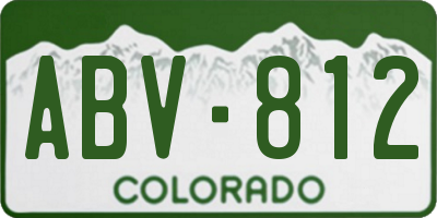 CO license plate ABV812