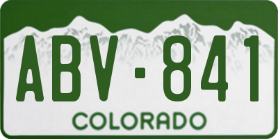 CO license plate ABV841