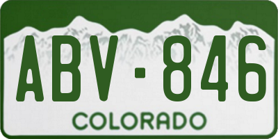 CO license plate ABV846