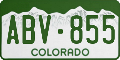 CO license plate ABV855