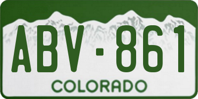 CO license plate ABV861