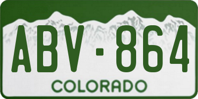CO license plate ABV864