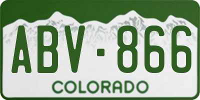 CO license plate ABV866