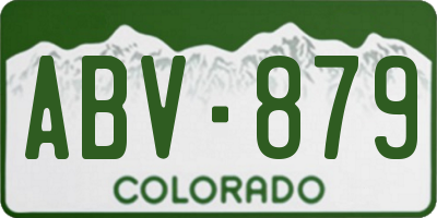 CO license plate ABV879