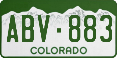 CO license plate ABV883