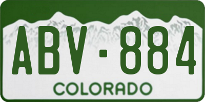 CO license plate ABV884