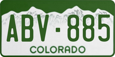 CO license plate ABV885