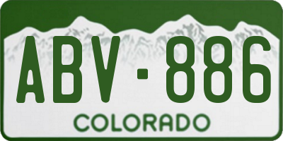 CO license plate ABV886