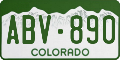 CO license plate ABV890