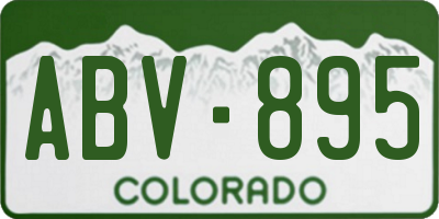 CO license plate ABV895