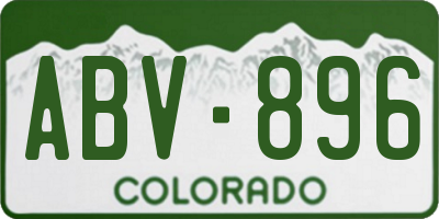 CO license plate ABV896