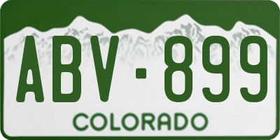CO license plate ABV899