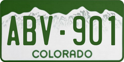 CO license plate ABV901
